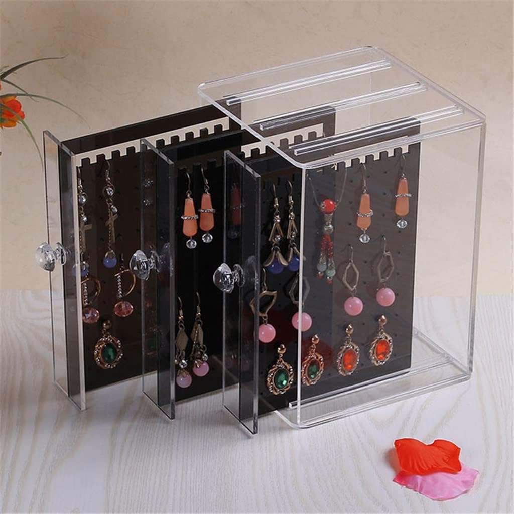 Acrylic Transparent Crystal Jewelry Plastic Showing Shelf Necklace Earrings Hanger Nail Art Display Stand(D)