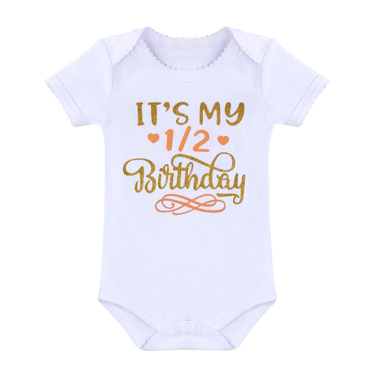 Baby Girls Half 1st 2nd Birthday Cake Smash Outfits Princess Party Short Sleeve Romper Bodysuit Tulle Tutu Skirt Sequin Bowknot Headband Stripes Leg Warmer Warm Clothes set 4PCS Yellow ( Half Year)