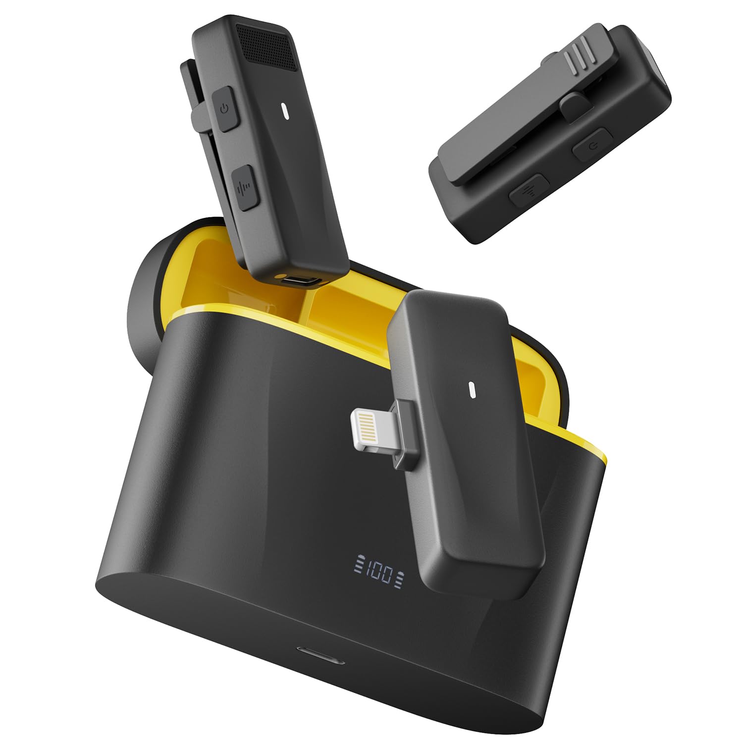 GEEKERA Wireless Lavalier Microphone for iPhone Video Recording: Clip On Microphone with Noise Canceling, Mini Lapel Mic with Charge Case 48H Lasting, 120FT Transmission, for Vlogging, YouTube, Tiktok