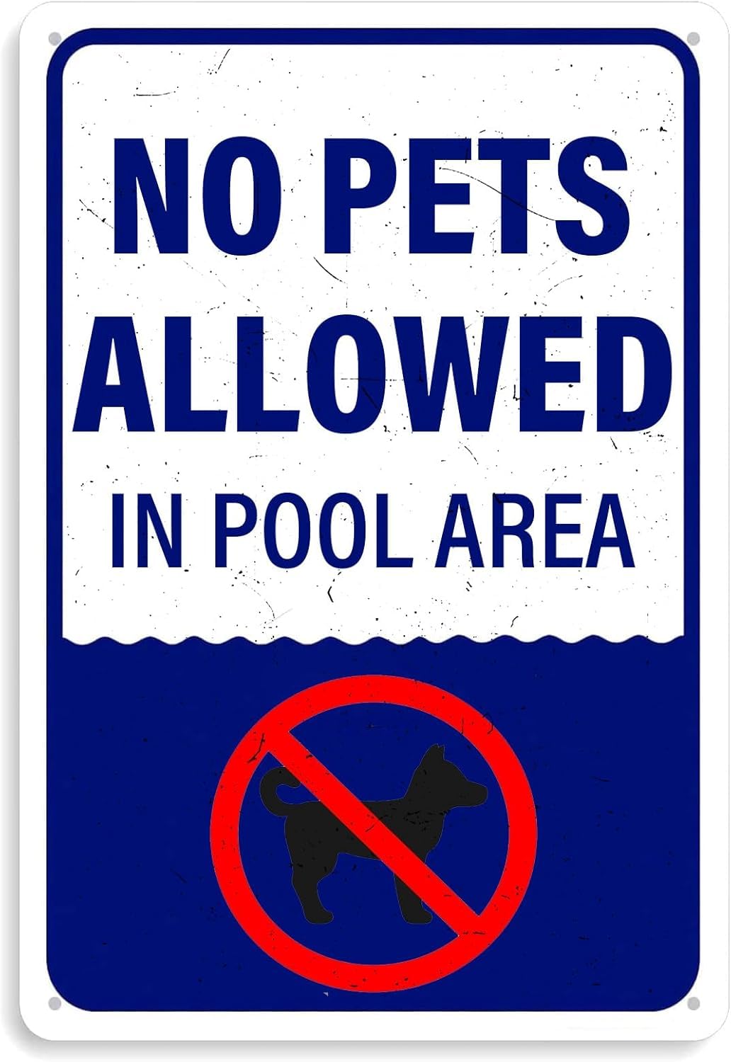 SMAZDFXX Pool Rules Funny Tin Sign No Pets Allowed In Pool Area Iron Poster Painting Metal Signs for Home Kitchen Bar Pub Cafe Farm Garden Garage Decor Accessories 8"x12"