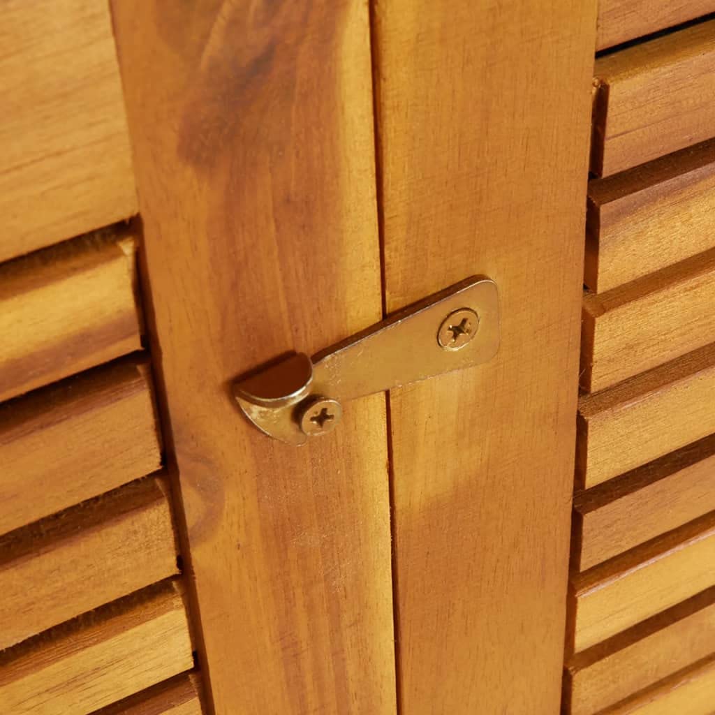 Cassapanca da giardino in legno di acacia massiccio, 210 x 87 x 104 cm, con sacchetti interni impermeabili, spazio richiudibile, resistente alle intemperie, per balcone, terrazza, esterni