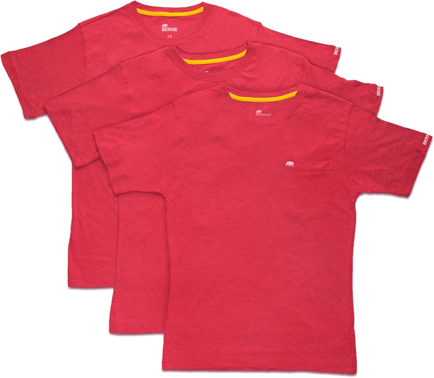 Berne Men's Lightweight Performance Short Sleeve Pocket T-Shirt, Singles and 3 Packs
