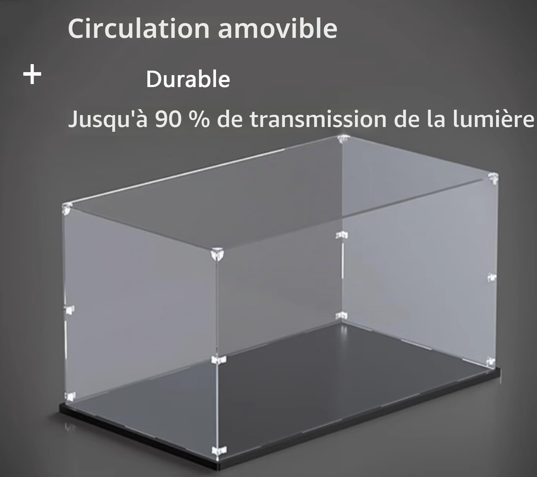 Vitrine en acrylique pour Lego 21061 Notre Dame de Paris, compatible avec 21061, vitrine transparente anti-poussière (kit modèle non inclus) (noir 2 mm)
