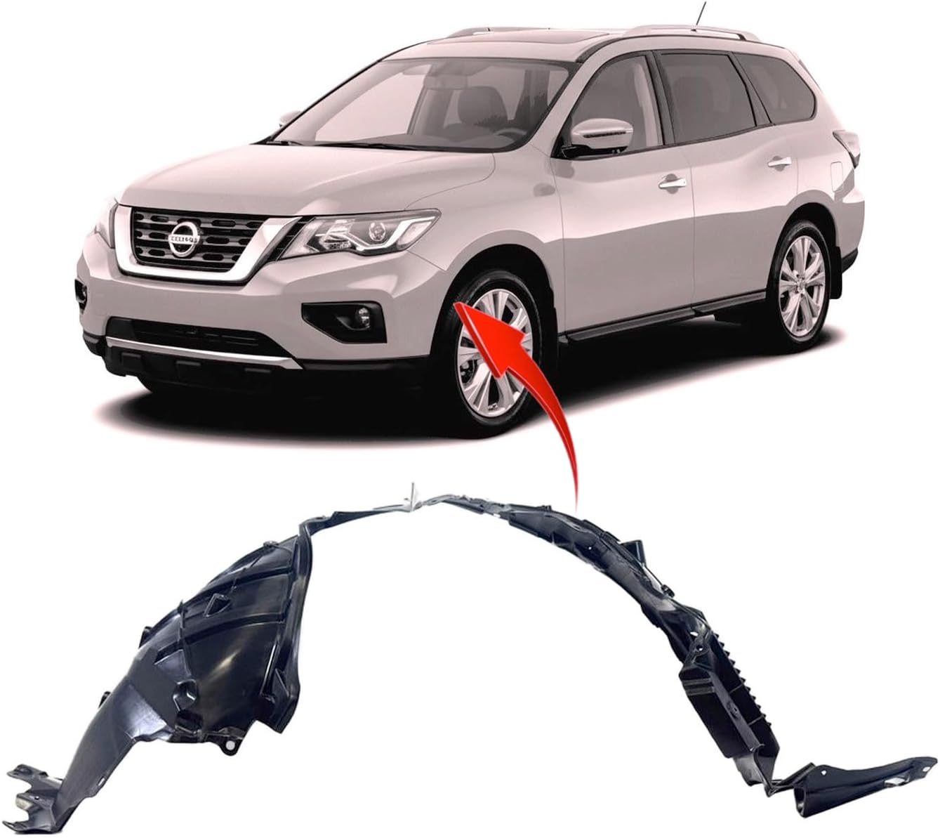 FitParts Front Left Fender Liner for Nissan Pathfinder (2015–2019)
