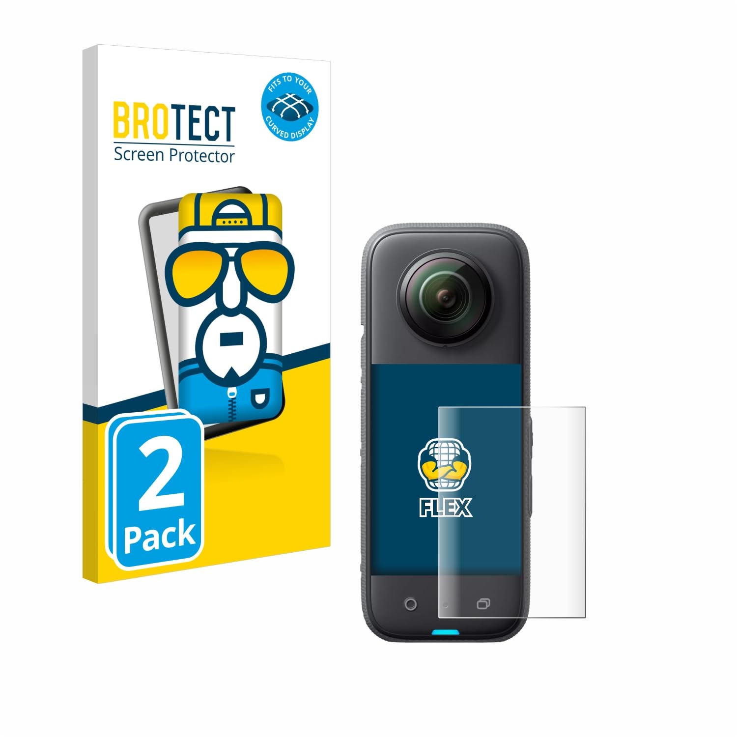 brotect 3D Curved Screen Protector Compatible with Insta360 X3 (2 Pack) - Full Screen Coverage