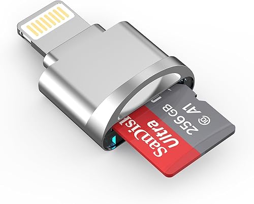 Lector de tarjetas Lightning a Micro SD, Certificado MFi de Apple, lector de tarjetas micro SDTF, adaptador de tarjeta de memoria para iPhone 14,
