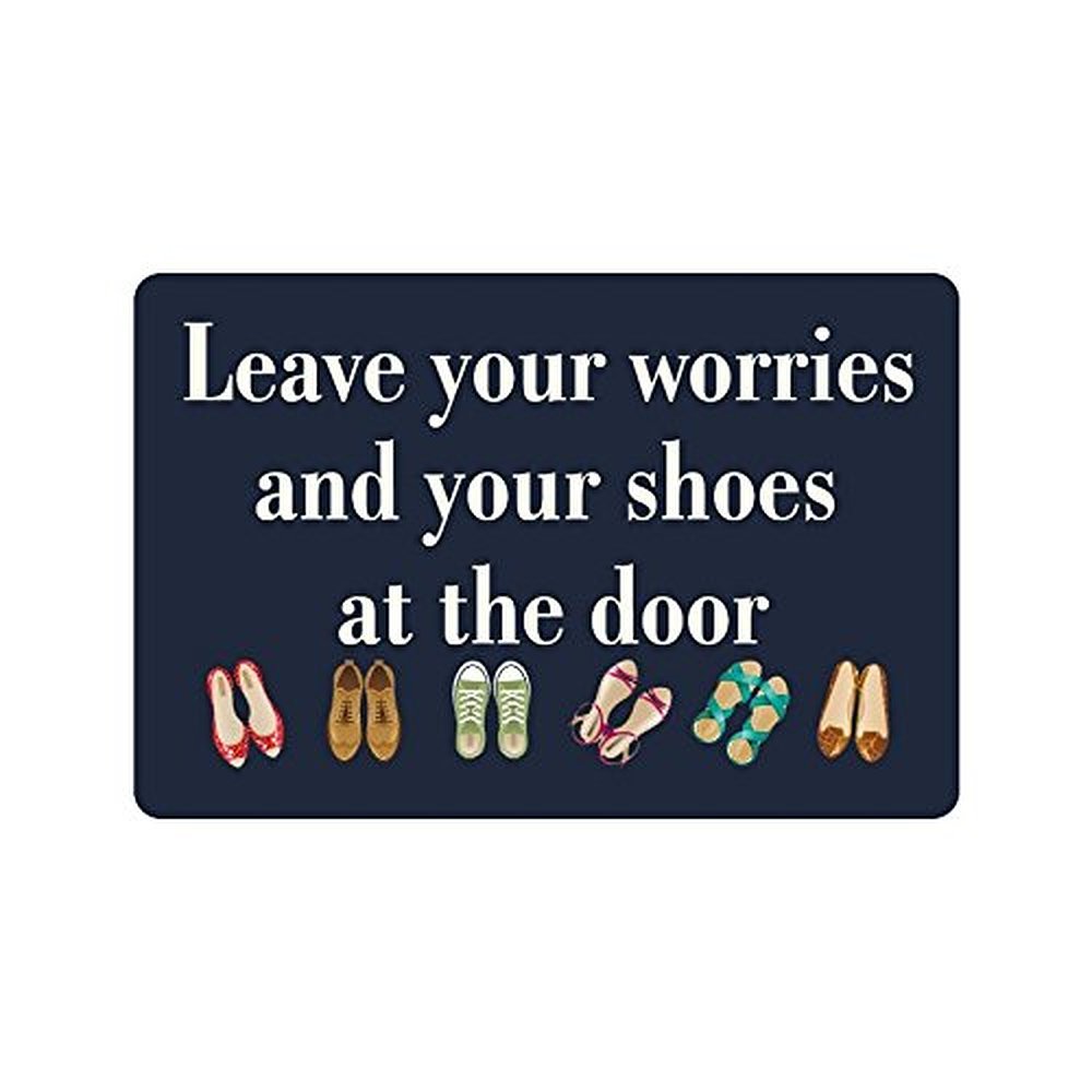 homelover(TM) Humorous Funny Saying & Quotes:Leave Your Worries and Your Shoes at The Door Top Doormat Indoor/Outdoor Floor Mat Home Floor Mats Rugs 23.6 X 15.7 Inches