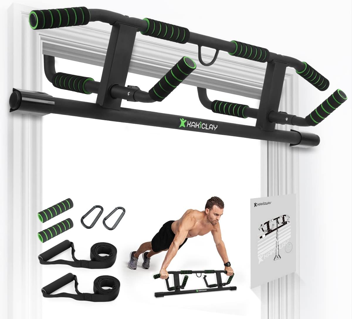 2025 Upgrade Multi-Grip Pull Up Bar with Smart Larger Hooks Technology - USA Original Patent