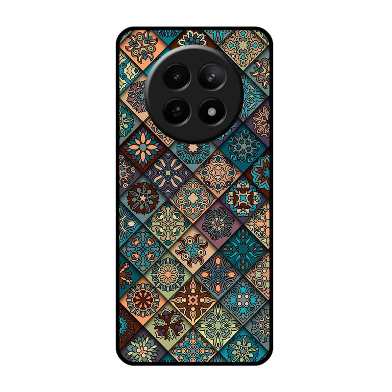 CassiPro™ | Realme Narzo 70x 5G Mobile Phone Metal Back Cover for Boys Girls | Square Pattern Design Rubber Soft Grip TPU Sides with Camera Protection Case for Realme Narzo 70x 5G RMX3998 (109) (B0D9STZPD5) Amazon Price History, Amazon Price Tracker
