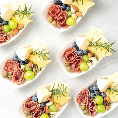 Miniatura 8 de Restaurantware, Bio Tek Bote de Papel Blanco - 3 14" x 2" x 1 12" - Caja de 50 unidades