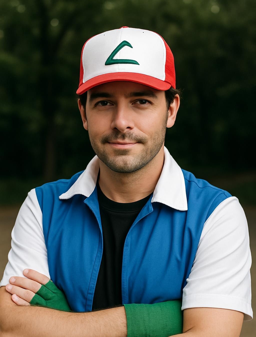 Red & White Snapback | Embroidered 3D Puff Logo | Anime League Trainer Cosplay Hat | Adjustable Adult Sandwich Mesh Baseball Cap - Image 2