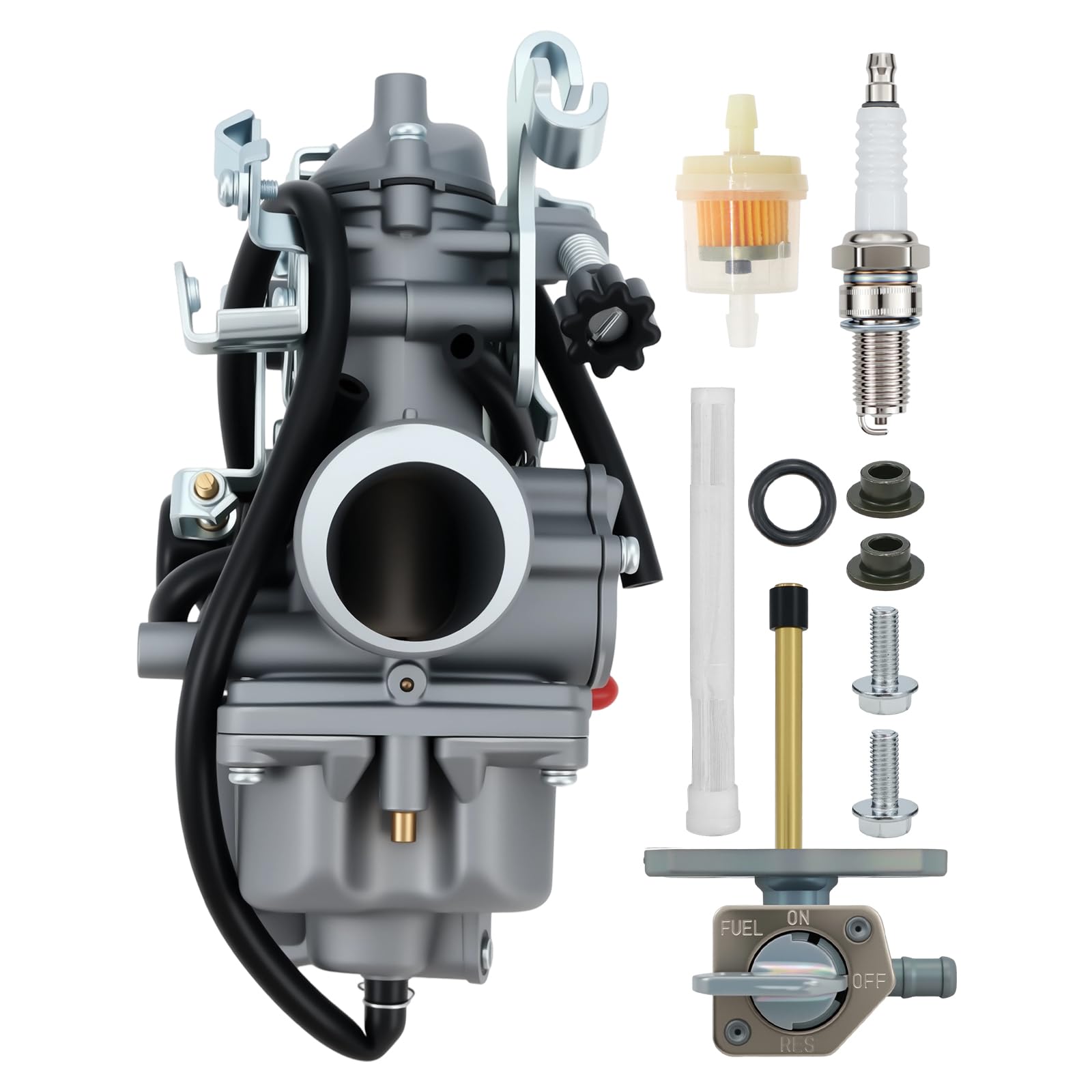 Photo 1 of Carburetor Fit For Honda XR250R XR250 1996-2004 XL250 Replace 16100-KCE-672 16100-KCE-651 Carb with Fuel Valve Petcock and Spark Plug
