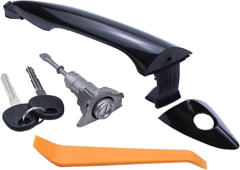 Maçaneta Externa Dianteira Esquerda MOTOKU com Cilindro de Fechadura e Chaves para Hyundai Elantra 2011 a 2016 – Kit