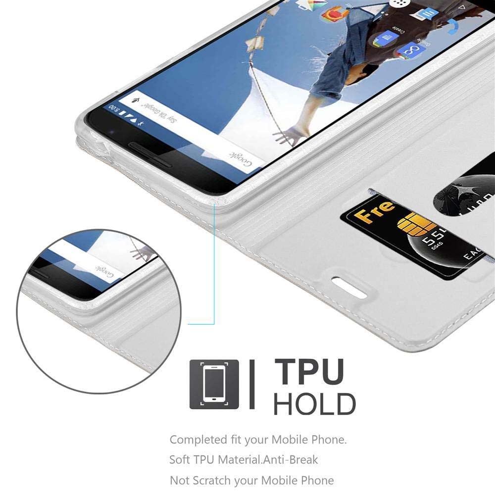 CADORABO Cover in design flip con chiusura magnetica CUSTODIA A LIBRO per Google NEXUS 6, Nero