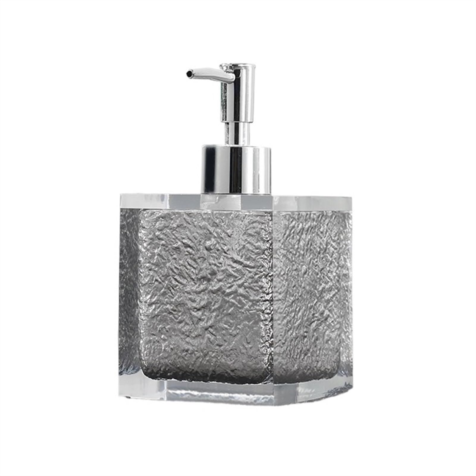 Cyairong-22 Gris Soap Dispenser Soap Dispenser With Electroplated Silver Bottle For Bathroom Kitchen Countertop