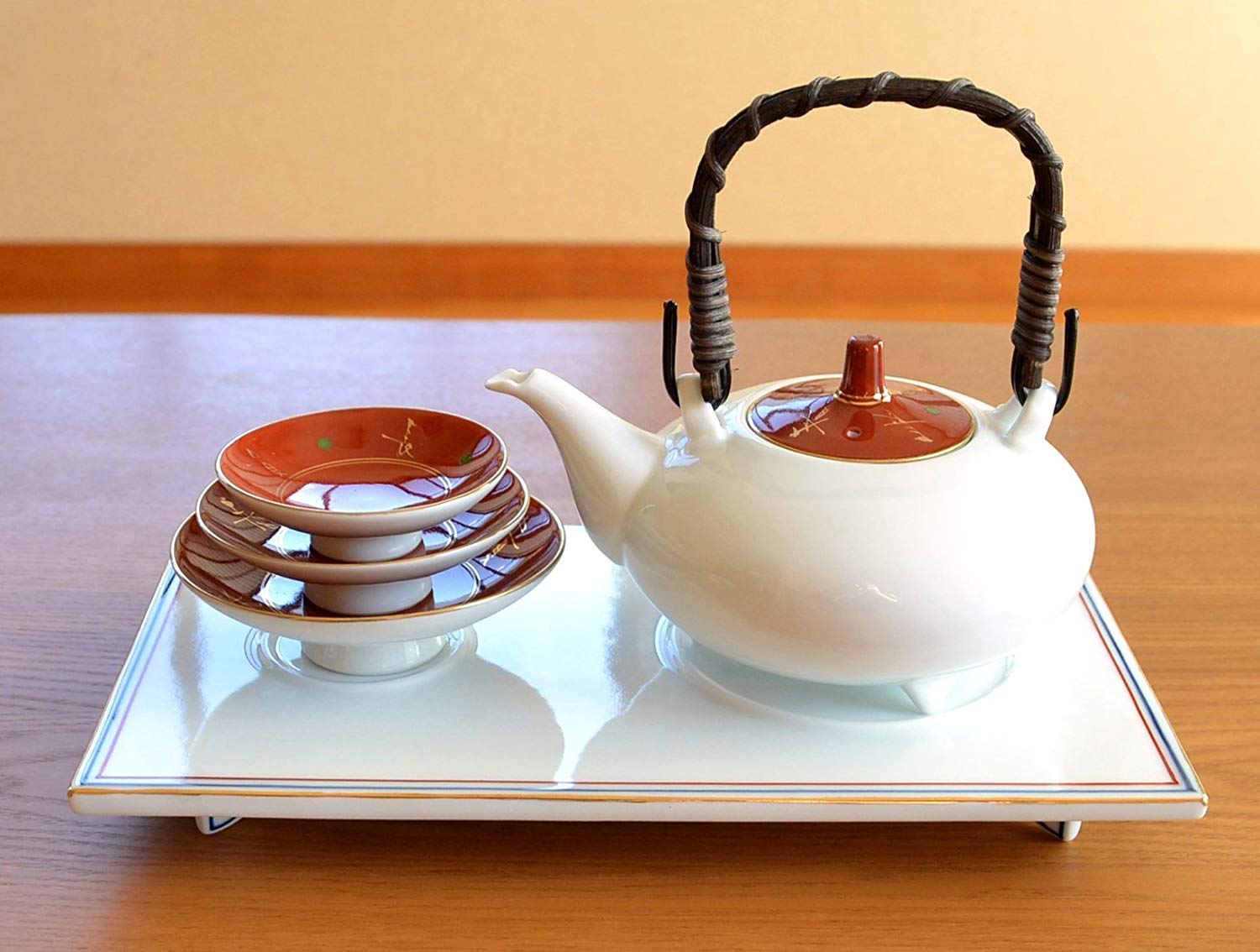 有田焼 屠蘇器　急須 有田焼 (アリタヤキ) 酒器揃え 弥右衛門作 鶴松文様 屠蘇器 急須