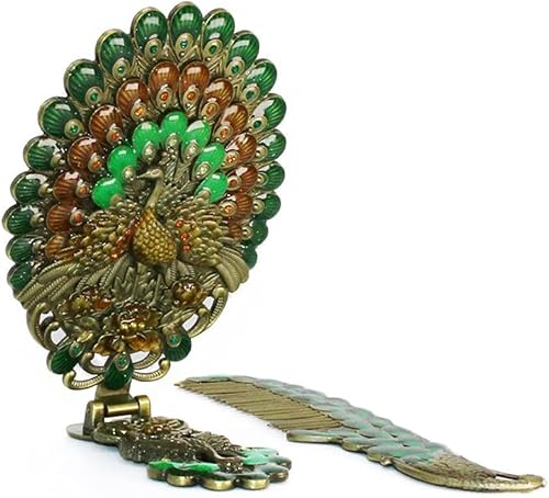 Miniatura 9 de Rayberro Espejo de mano vintage con juego de peine, espejo de mano vintage de pavo real en relieve de metal, espejo de maquillaje de belleza facial,