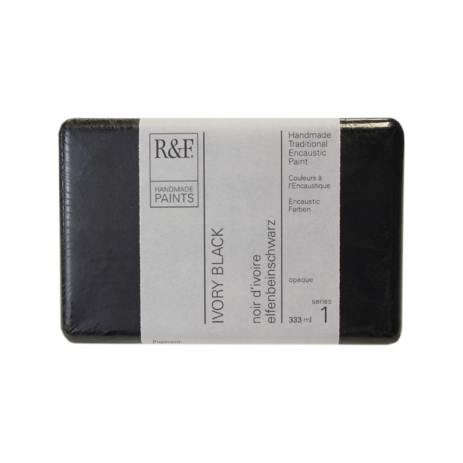 R & F Encaustique Noir D'Ivoire - Peinture à La Cire 333 Ml Format Large, Pour Artistes Et Techniques Mixtes