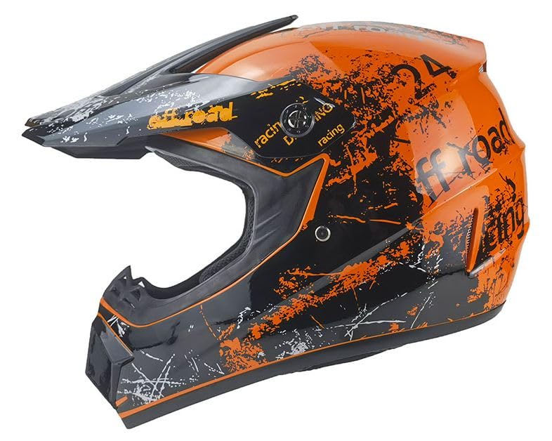 Kinder Crosshelm Racing AHP – Motorradhelm für Kinder, ABS-Schale, robuster Kinderhelm für Downhill, Quad und Motocros