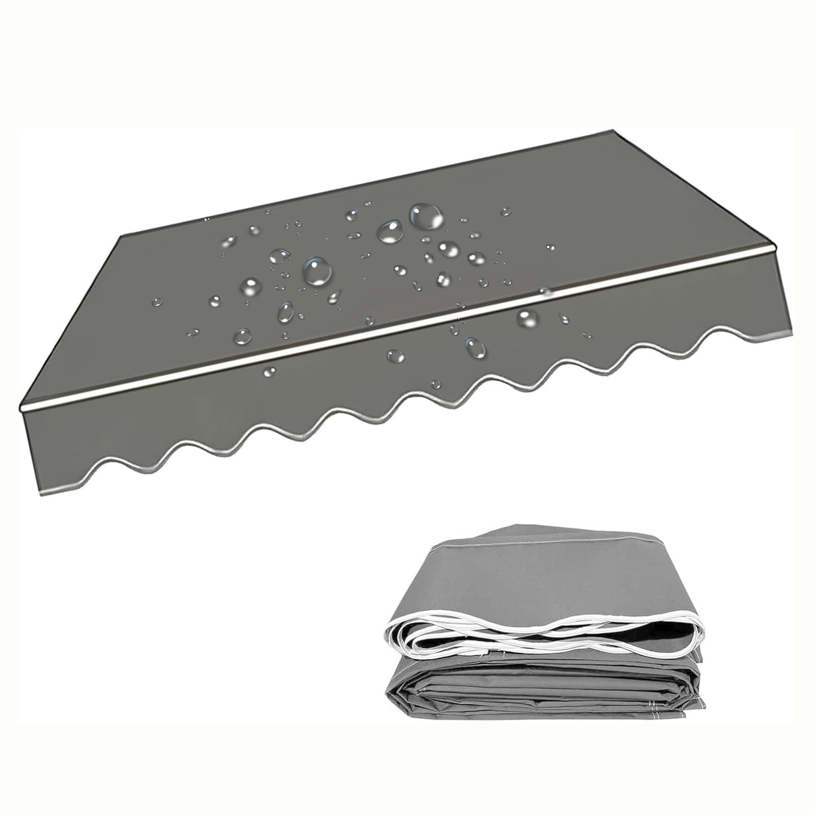 Generico Telo Di Ricambio per Tenda Da Sole 4x3 M, 3x2 M, 5x3 M, Copertura Protettiva in Poliestere Idrorepellente Con Mantovana per Tende a Bracci Estensibili Patio/Balcone