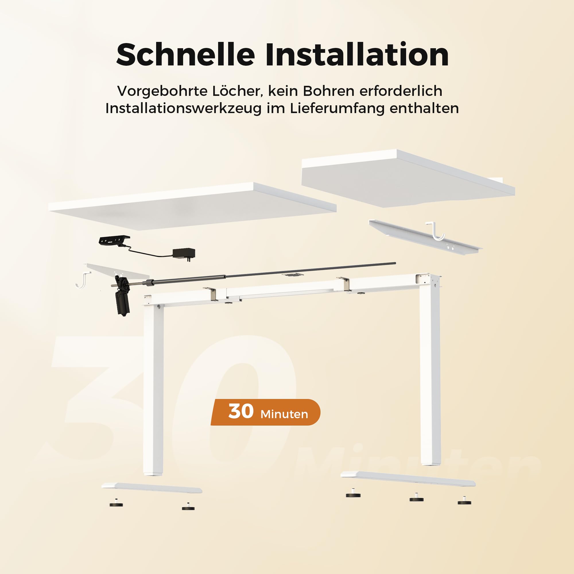 Agilestic Elektrischer Stehschreibtisch, L-förmiger 160 cm höhenverstellbarer Schreibtisch, Sitz- und Stehtisch für Home Office, ergonomischer aufsteigender Computertisch mit Splice Board, Weiß