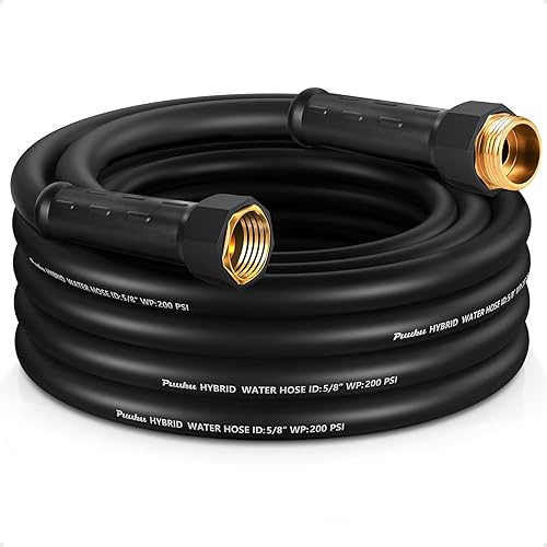 Miniatura 19 de Manguera de jardín corta de 10 pies x 5/8 pulgadas, no expandible, resistente, flexible, de alta calidad, sin torceduras, a prueba de fugas, Negro