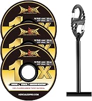 Vista 12 de HERCULES Tippet de pesca con mosca, paquete de 3 con soporte para volquetas, 55 yardas