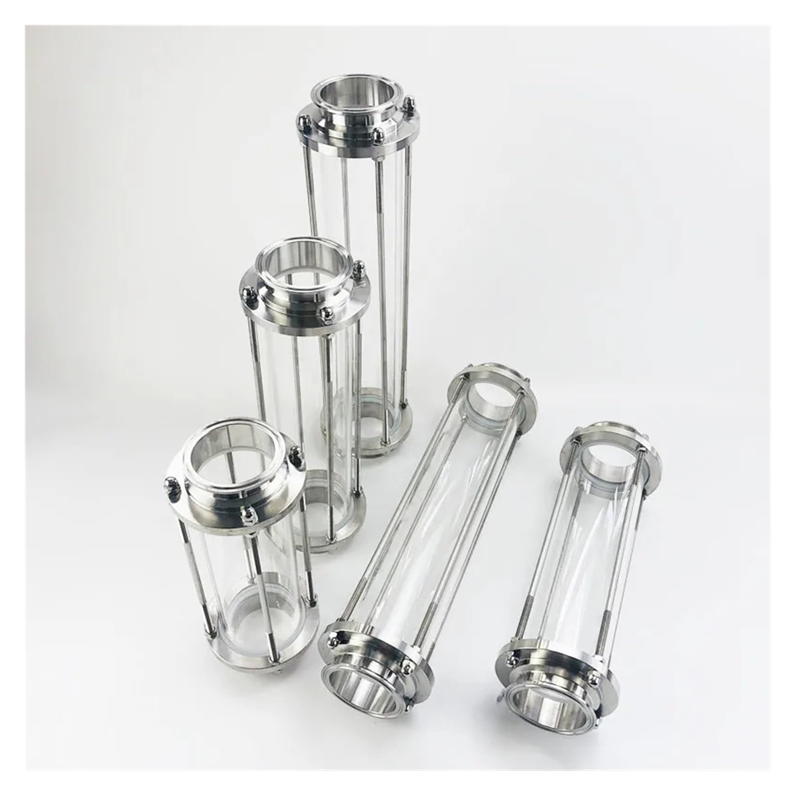 Inline-Schauglas mit Klemmende, Sanitär-Schnellmontage-Schauglas-Set for Homebrew, 2,5 Zoll, 63 mm, 365 mm Höhe