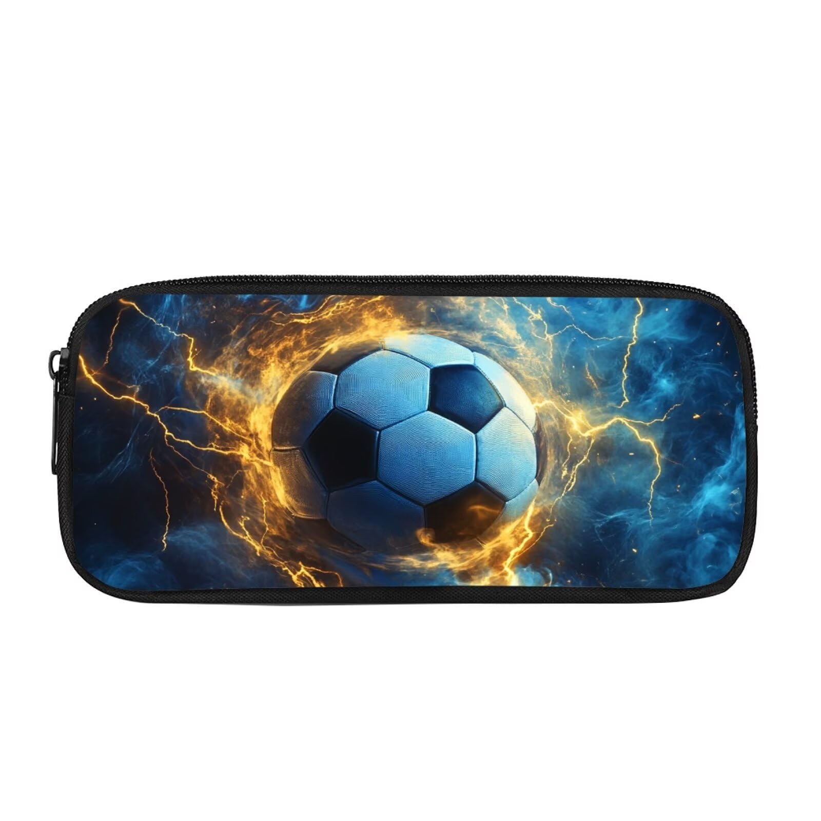 Biyejit Galaxy Soccer Ball Pencil Case Kids Pen Bag Holder Childrens Cosmetic Makeup Coins Purse for Womens Ladies Toiletry Stationery Bag for Teen Boys Girls Back to School Gift