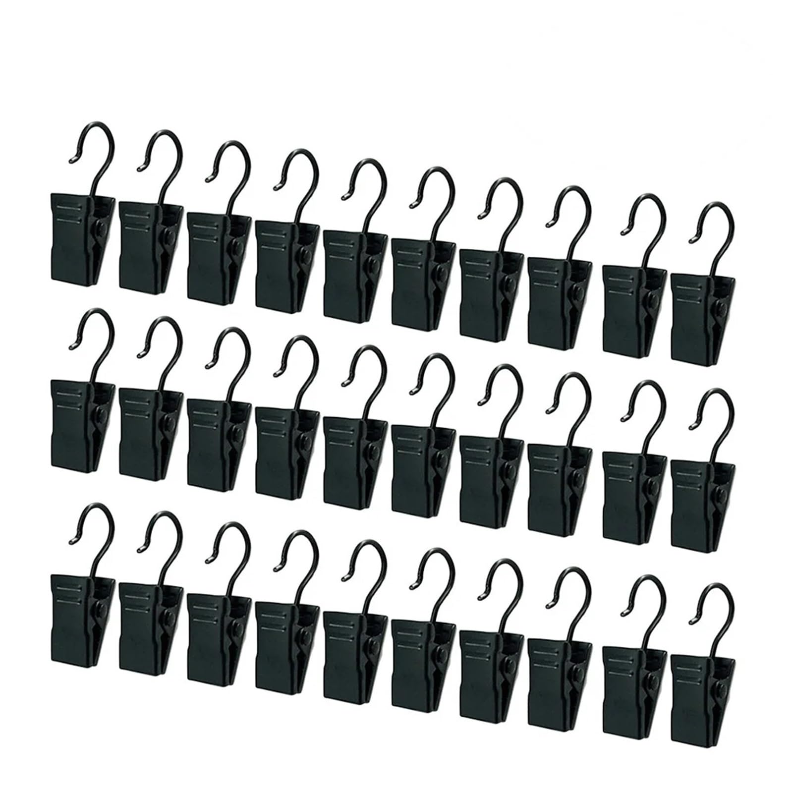 Anneaux de rideaux, Anneaux de rideaux, 120 pièces, crochets draperie en fer noir, Clips for petits poche, quincaillerie