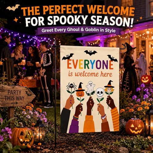 Halloween Decorations - Halloween Welcome Garden Flag | Double Sided Halloween Accessories Backdrop Banner - Halloween Party Favors Supplies for Garden Yard Porch Patio Lawn Outdoor Outside Decor - image 5