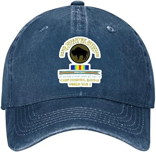 Washed Denim Hat|Army-92nd Infantry Division-Buffalo Soldiers-Camp Funston Ks-WWI