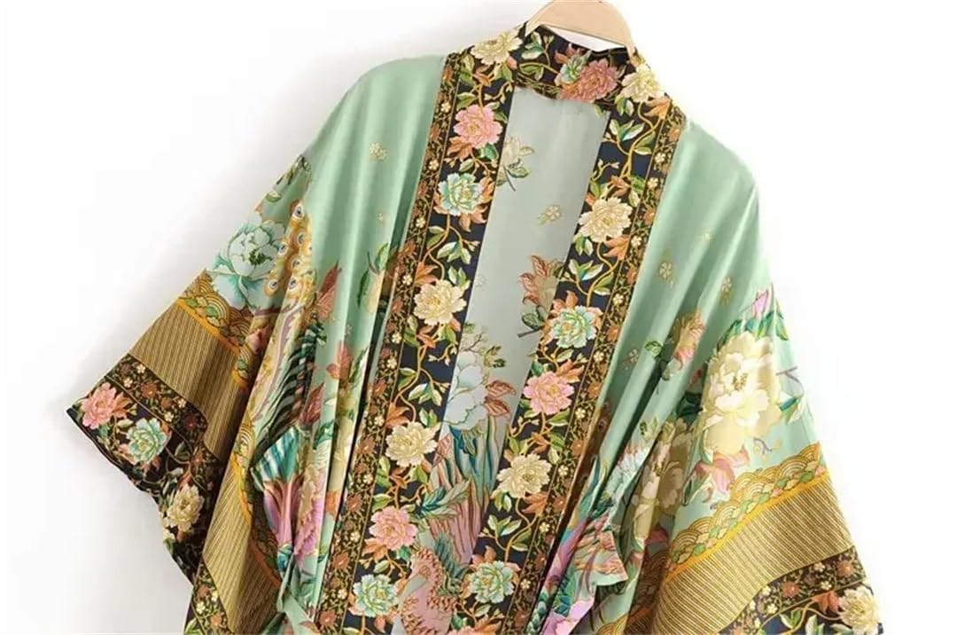 Kimono d'été pour femme avec manches chauve-souris de plage bohème pour bikini