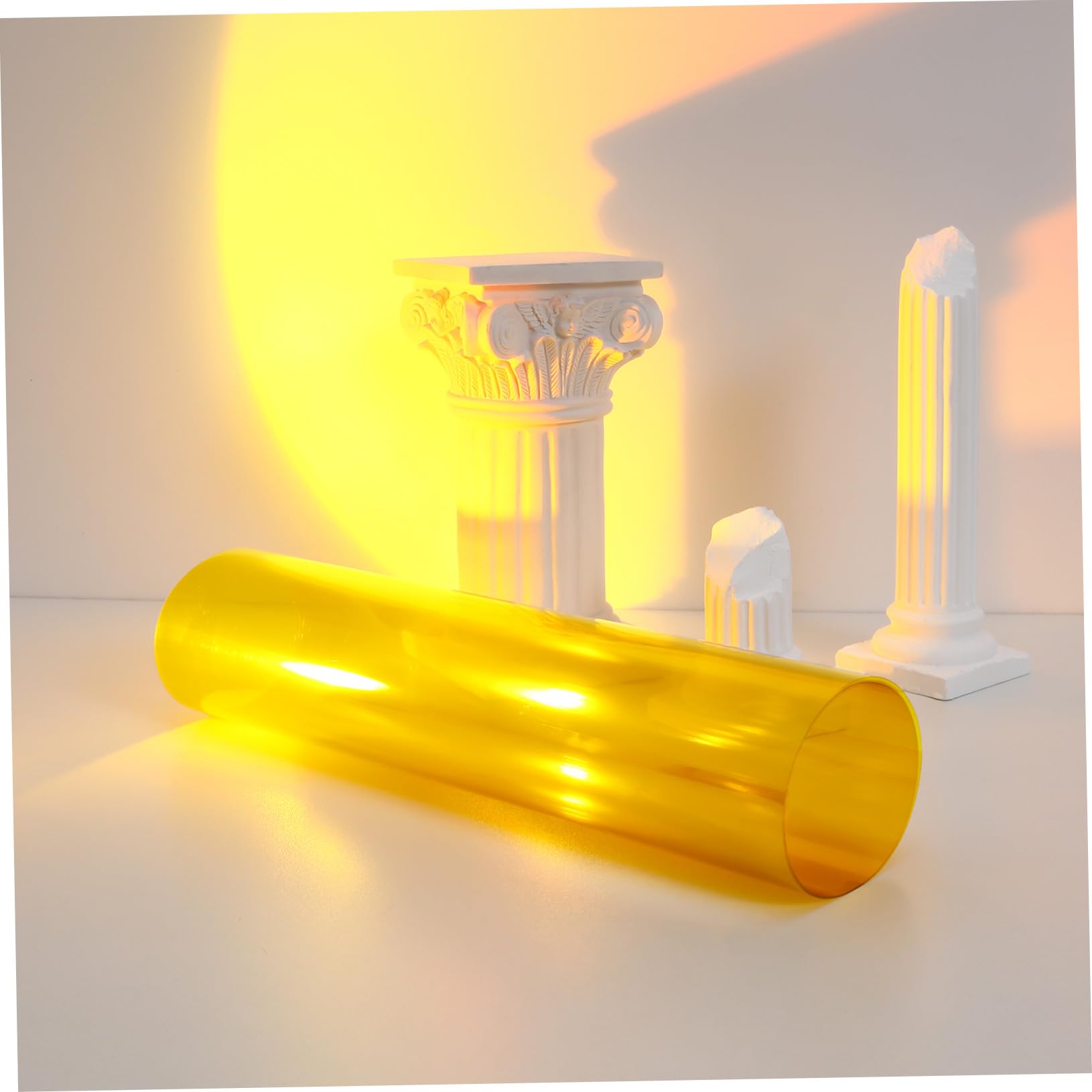 Mikikit Filtro De Gel De Iluminación Superposiciones De Corrección De Color Láminas De Plástico Transparente Atmósfera De Luz De Puesta De Sol para Escenario De Video De Película Amarillo