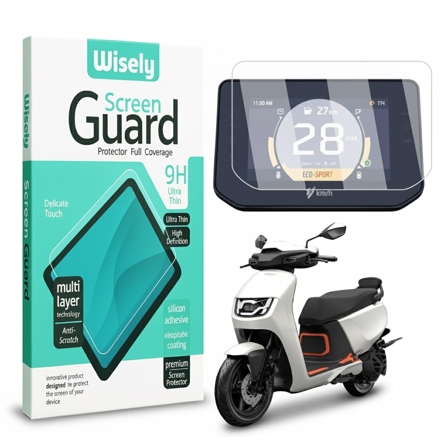 Wisely Premium Screen Guard for Hero Vida VX2 Plus |2025+| Electric Scooter - TFT Display Digital Meter Protector - HD Clear, Full Cover - Easy Installation Kit - VidaVX2 EV Scooty Accessories-image-24
