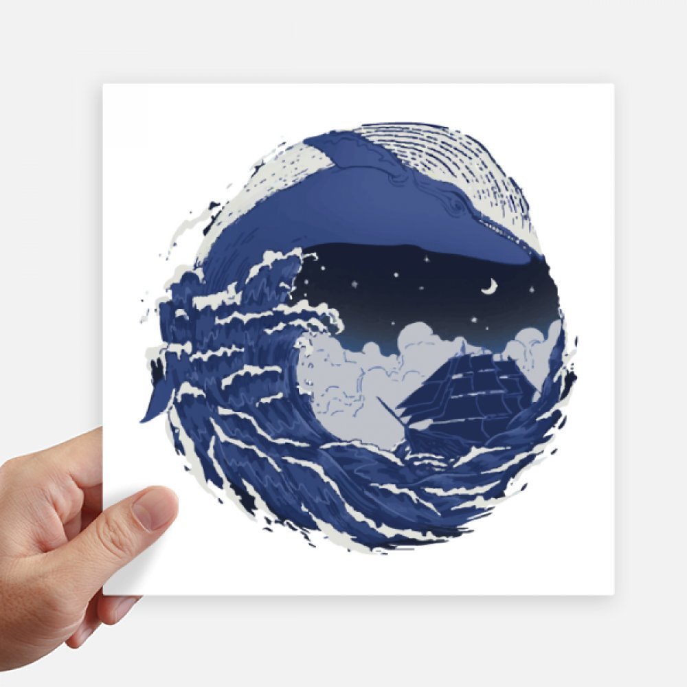 Autocollant carré vagues bleu océan DIYthinker pour masquer les rayures de valise et PC