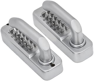 Gate Lock Password Handle with Mechanical Double Sided Fence Lock Handle Lock Combined Lock Wooden Door Lock Wrought Iron Stainless Steel Combination Lock Handle Lockset with for