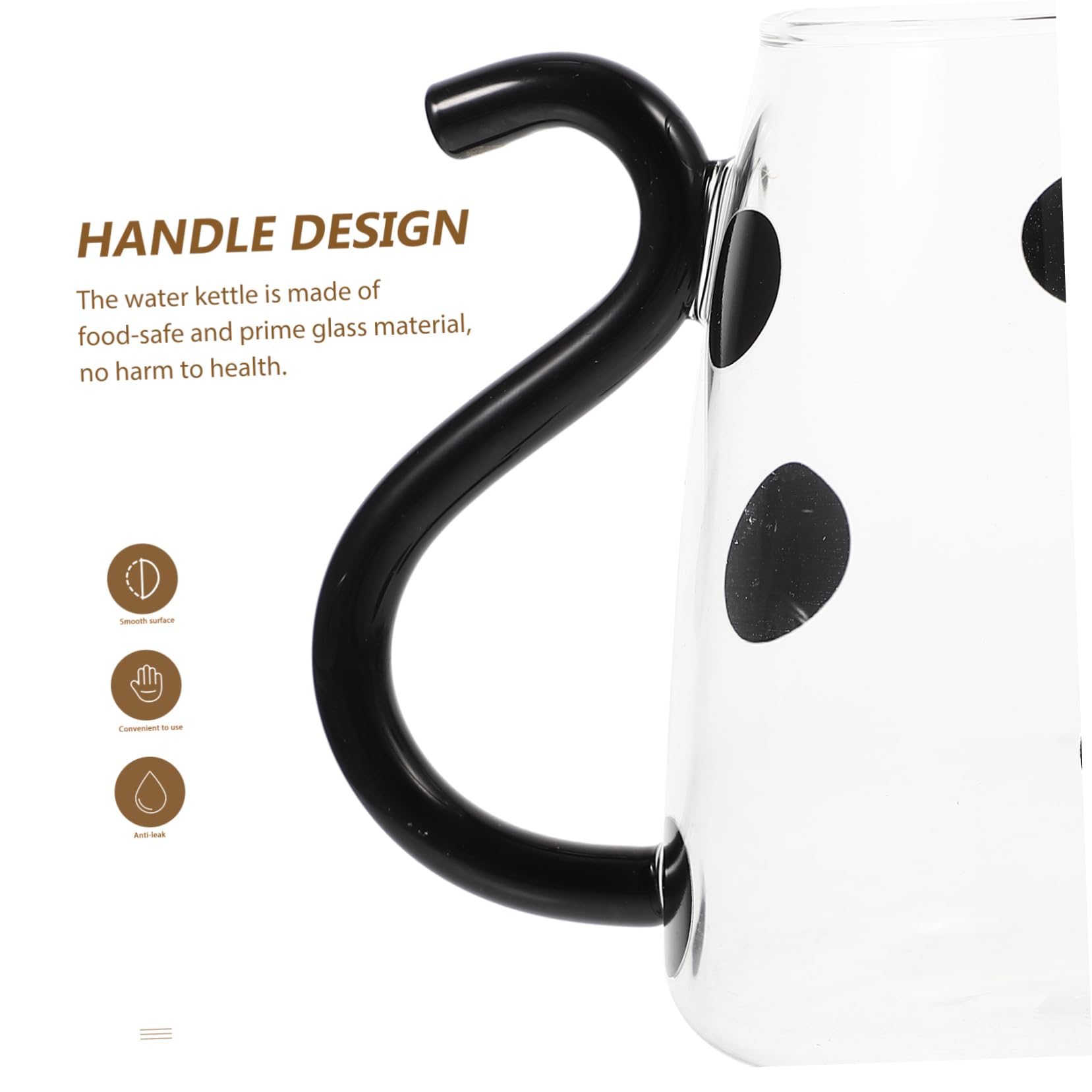 Jarra de Agua de Cristal Forma de Vaca 550ml, 1 Juego | Vidrio Transparente, Vaso y Cuchara, para Agua Fría, Té Helado, Leche y Cerveza
