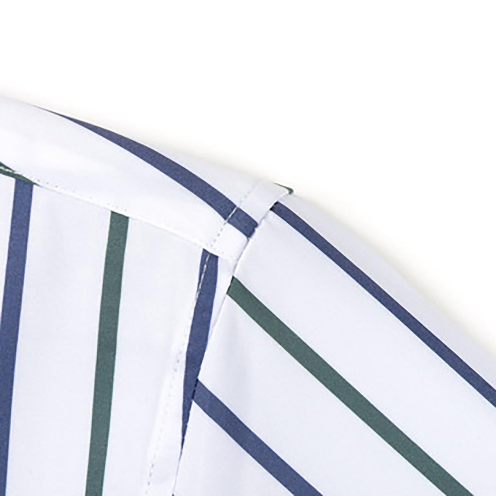 Herren Hemd Langarm Gestreifte Freizeithemden Knopfleiste Business Langarmhemd Baumwolle Westernhemd Regular Fit Herrenhemd Klassisch Stretch Businesshemd Mode Streetwear