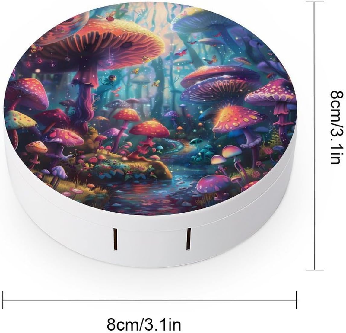 Mushroom with Overflowing River Contact Lens Case Box Holder Container Daily Contact Lens Organizer for Travel Daliy Use