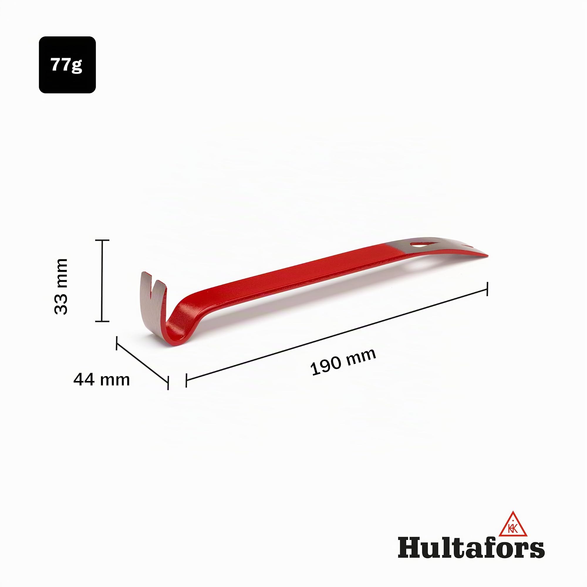Lot de 2 pieds de biche (190mm et 380mm) de Hultafors I Barres de levier multifonction pratique I Extracteur de clous robustes et durables pour le travail du bois et bien plus encore I 827015