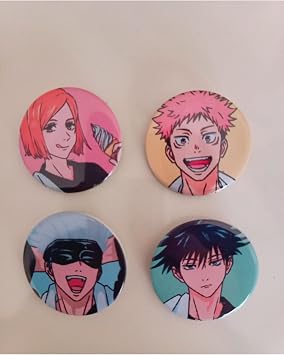 Jujutsu Kaisen Gojo Kugisaki Yuuji Megumi Anime Button Badge 37mm 4pcs