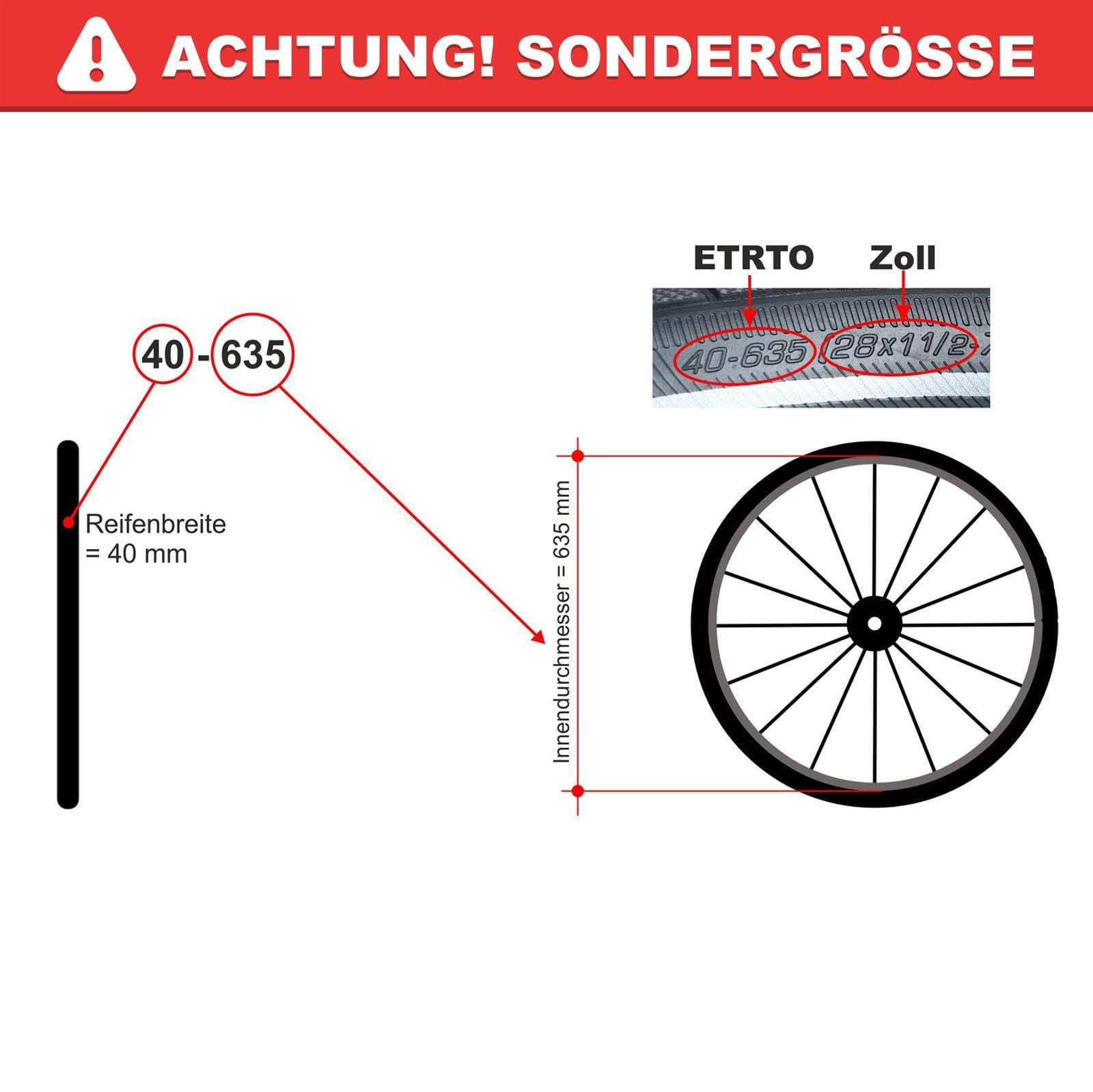 Angebot-Set / 2 x Kenda K-141 28" Fahrradreifen Fahrradmantel Schwarz/Weiß 40-635 (28 x 1 1/2) + 2 passende Schläuche AV inkl. 3 Reifenheber