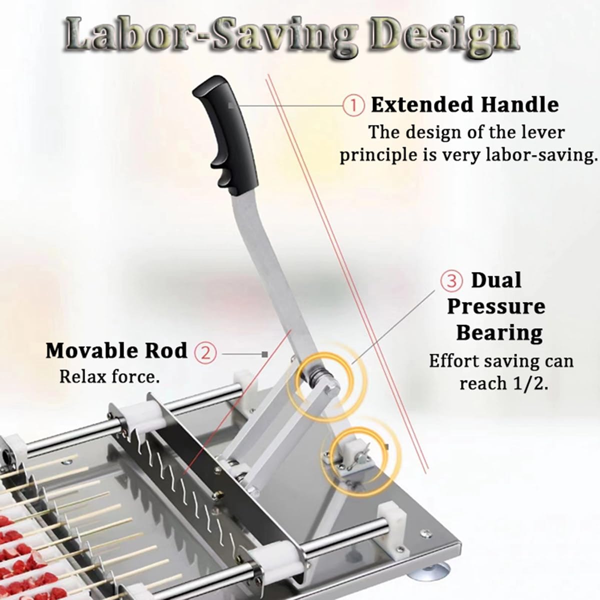 Máquina para hacer brochetas y pinchos de carne de acero inoxidable con 2 cajas de molde para barbacoa, cocina, pícnics - Herramienta de pincho sin esfuerzo