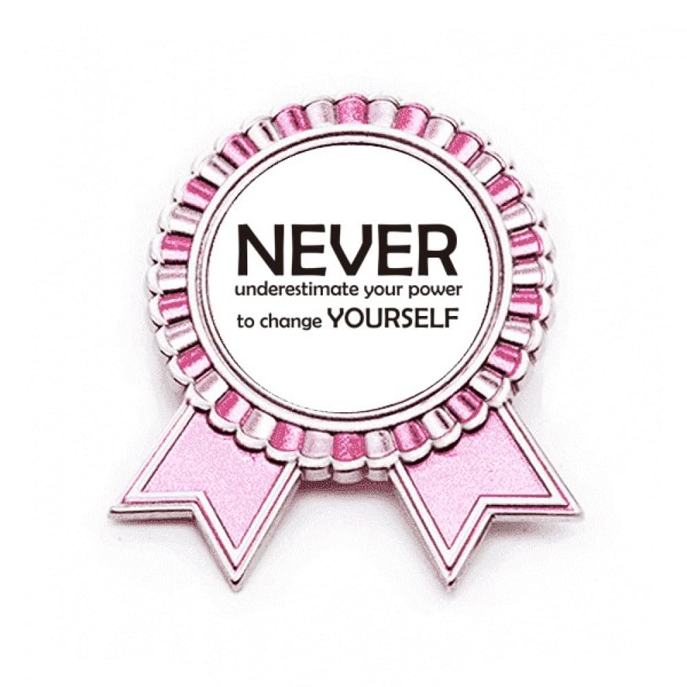 Broche You Can Change Yourself en métal rose taille M - 4