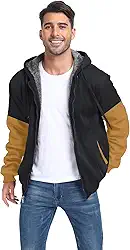 Moletom masculino com capuz de lã de ovelha e zíper completo