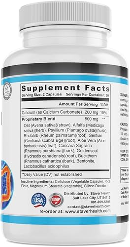 Miniatura 8 de Super Colon Cleanse - Limpieza de 15 días, píldoras de limpieza de colon, limpiador y desintoxicación de colon, cáscara de psyllium