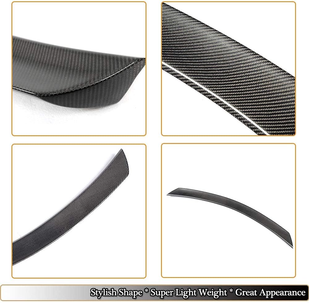 MCARCAR KIT Carbon Fiber Trunk Spoiler for Mercedes Benz Class W204 Coupe 2Door 2008-2014 C204 C180 C200 C250 C300 C63 AMG Car Rear Boot Lid Highkick Spoiler Wing Lip