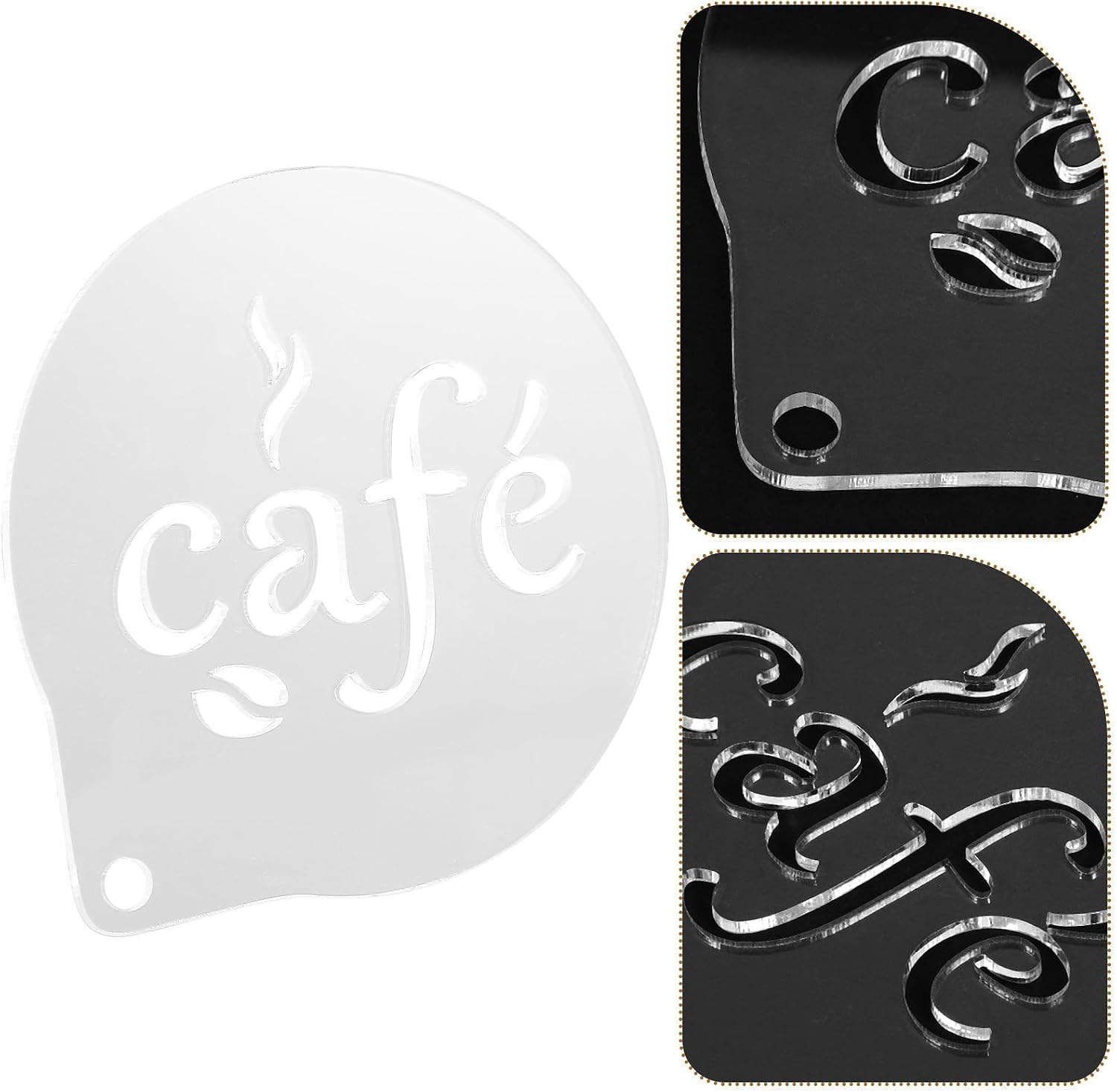 Reusable Acrylic Coffee Latte Art Stencil Mold for Coffee Decoration Easy to Clean Template for Cappuccino Latte Art for Homes and Restaurants