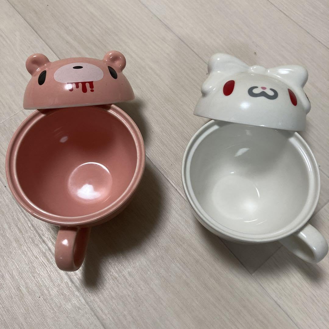 汎用うさぎ 蓋付きマグ 汎用うさぎ グルーミー 蓋付きマグカップセット